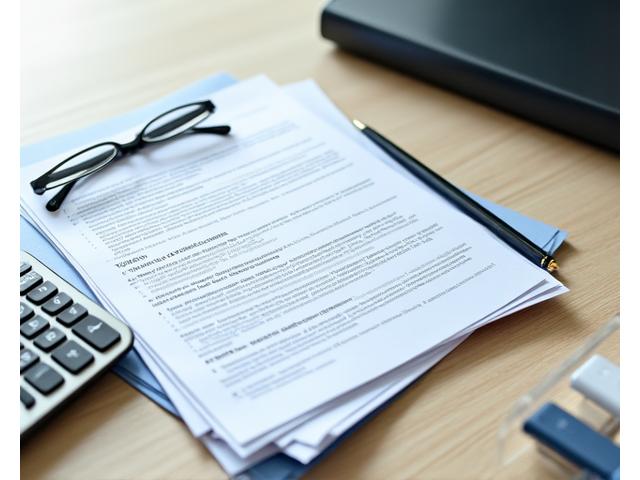 Стопка документов и калькулятор, символизирующие налоговое планирование и юридические аспекты инвестиций.