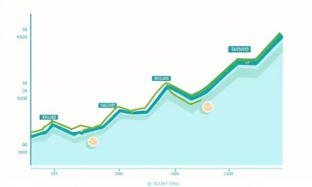 Иллюстрация стратегии DCA с графиком инвестиций, показывающим сглаживание волатильности